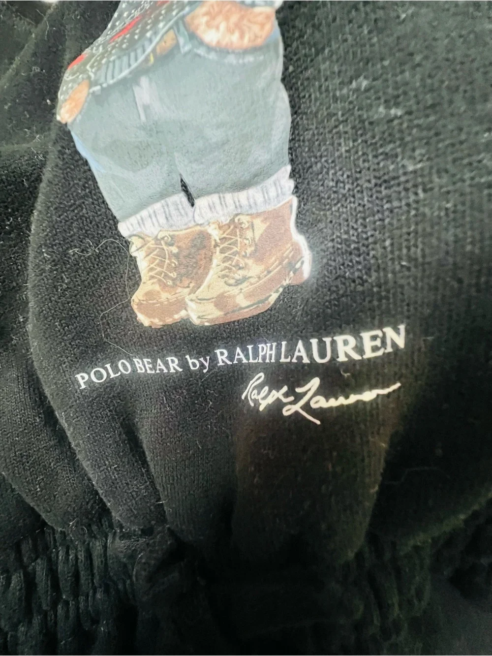 Ralph Lauren Black fleece dress baby polo bear 6M